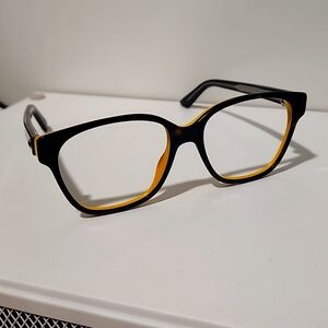 Dior Black Frames with Yellow Interior Accents